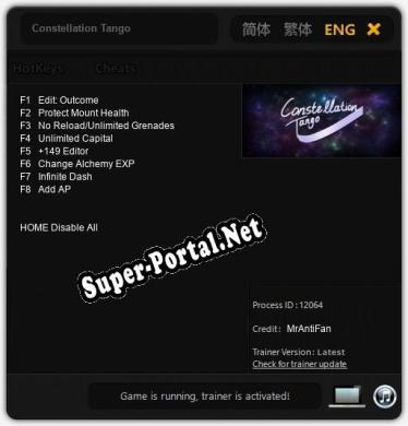 Constellation Tango: Трейнер +8 [v1.6]