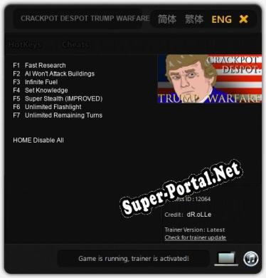 CRACKPOT DESPOT TRUMP WARFARE: Трейнер +7 [v1.2]