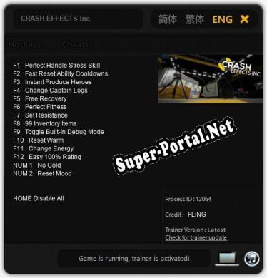 CRASH EFFECTS Inc.: ТРЕЙНЕР И ЧИТЫ (V1.0.59)