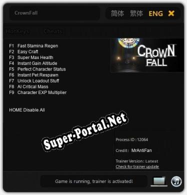 CrownFall: Читы, Трейнер +9 [MrAntiFan]