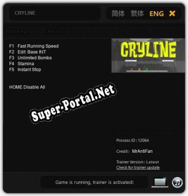 CRYLINE: Трейнер +5 [v1.6]
