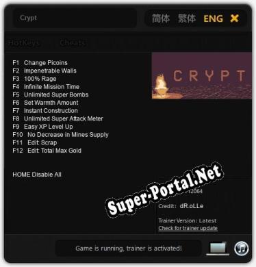 Crypt: Читы, Трейнер +12 [dR.oLLe]
