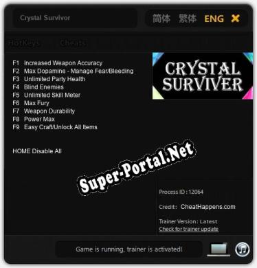 Crystal Survivor: Трейнер +9 [v1.9]