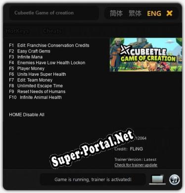 ​Cubeetle Game of creation: Трейнер +10 [v1.4]