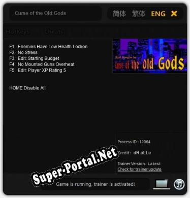 Трейнер для Curse of the Old Gods [v1.0.4]