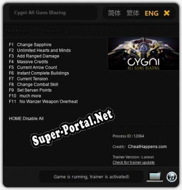 Трейнер для Cygni All Guns Blazing [v1.0.6]