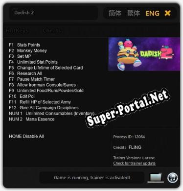 Трейнер для Dadish 2 [v1.0.7]