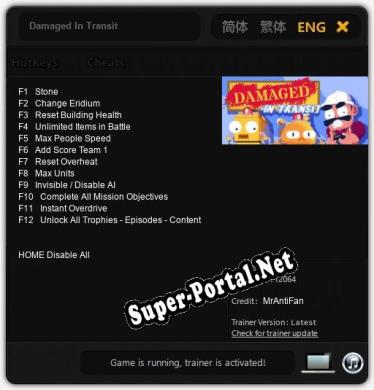 Трейнер для Damaged In Transit [v1.0.2]