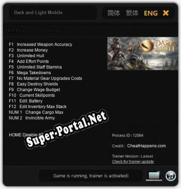 Трейнер для Dark and Light Mobile [v1.0.3]