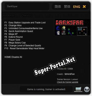 Трейнер для DarkSpar [v1.0.3]