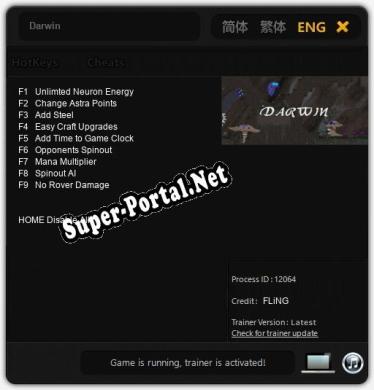 Darwin: ТРЕЙНЕР И ЧИТЫ (V1.0.87)