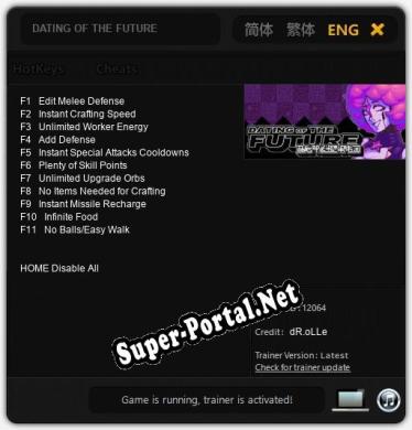 Трейнер для DATING OF THE FUTURE [v1.0.8]