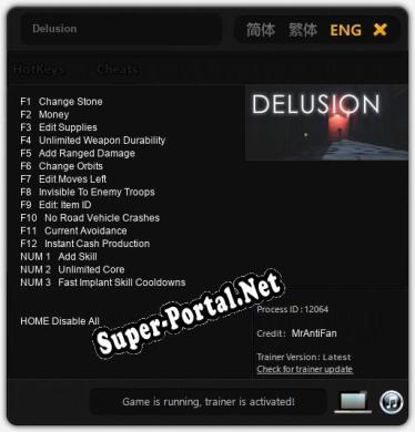 Delusion: Читы, Трейнер +15 [MrAntiFan]