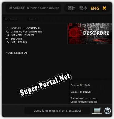 DESORDRE  A Puzzle Game Adventure: ТРЕЙНЕР И ЧИТЫ (V1.0.60)