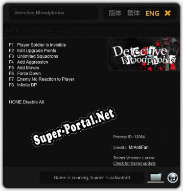 Detective Bloodphobia: Трейнер +8 [v1.3]
