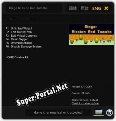 Трейнер для Diego Mission Red Tomato [v1.0.7]
