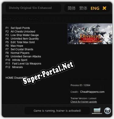 Divinity Original Sin Enhanced Edition: ТРЕЙНЕР И ЧИТЫ (V1.0.59)