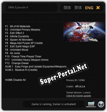 Трейнер для DNA Episode 4 [v1.0.9]