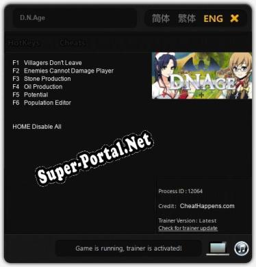 Трейнер для D.N.Age [v1.0.4]