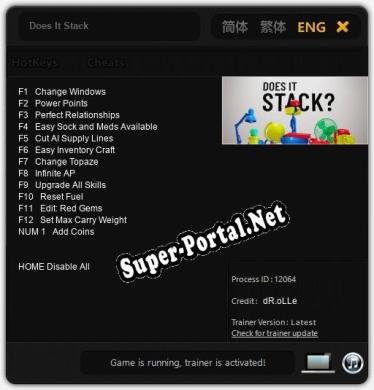 Does It Stack: ТРЕЙНЕР И ЧИТЫ (V1.0.33)