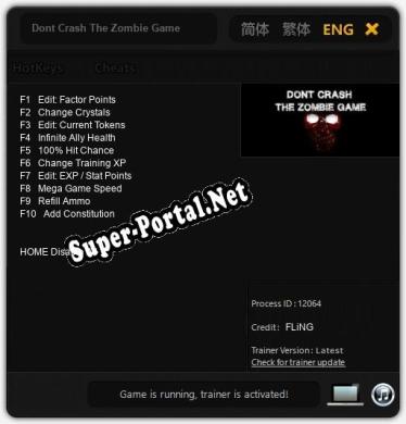 Dont Crash The Zombie Game: Трейнер +10 [v1.1]