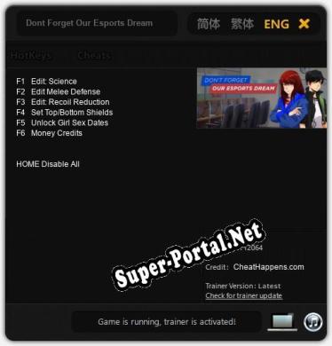 Dont Forget Our Esports Dream: Читы, Трейнер +6 [CheatHappens.com]