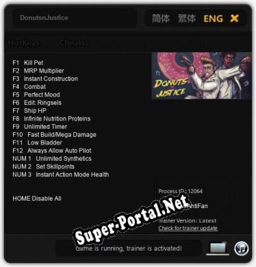 DonutsnJustice: Читы, Трейнер +15 [MrAntiFan]