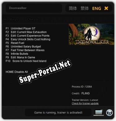 Трейнер для Doomwalker [v1.0.1]
