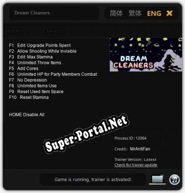 Dream Cleaners: Трейнер +10 [v1.8]