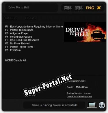 Drive Me to Hell: Читы, Трейнер +8 [MrAntiFan]