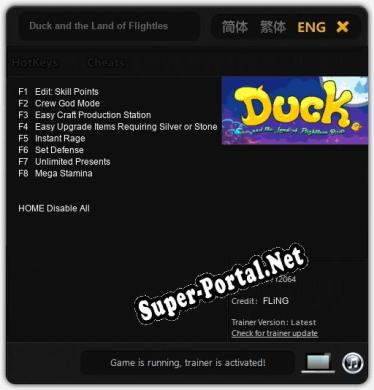 Duck and the Land of Flightless Birds: Трейнер +8 [v1.3]