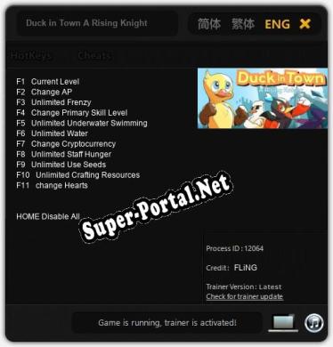Трейнер для Duck in Town A Rising Knight [v1.0.7]