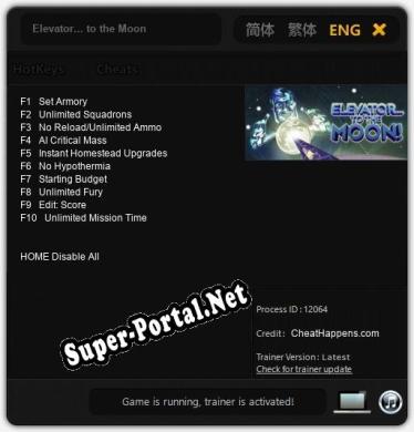 Трейнер для Elevator... to the Moon [v1.0.3]