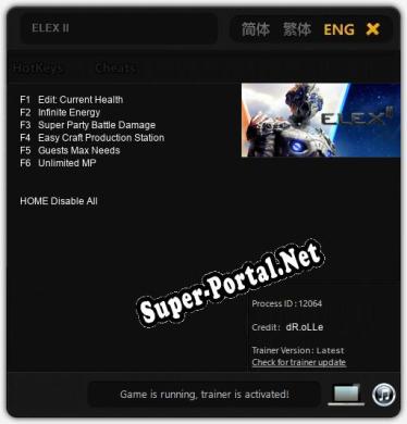 ELEX II: ТРЕЙНЕР И ЧИТЫ (V1.0.71)