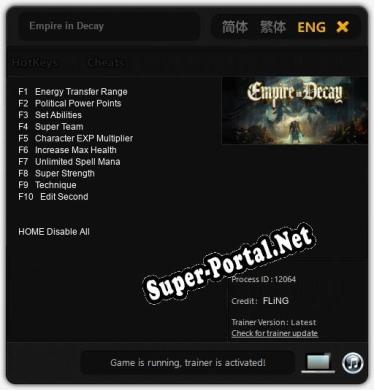 Empire in Decay: Читы, Трейнер +10 [FLiNG]