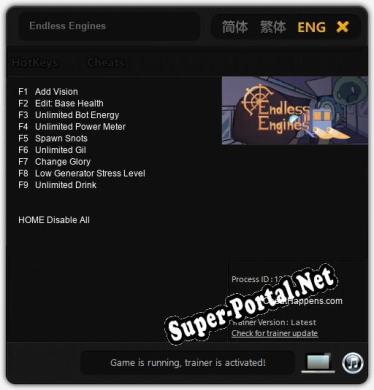 Трейнер для Endless Engines [v1.0.5]