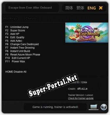 Escape from Ever After Onboarding: Трейнер +11 [v1.6]