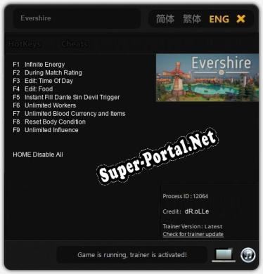 Evershire: Трейнер +9 [v1.8]