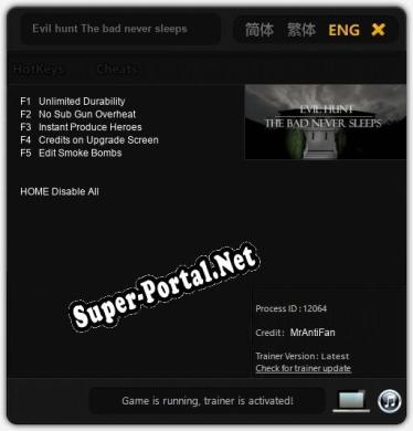 Evil hunt The bad never sleeps: Трейнер +5 [v1.1]