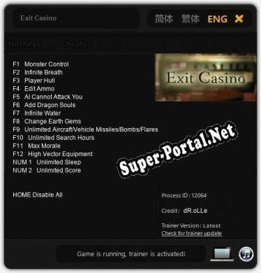 Трейнер для Exit Casino [v1.0.5]