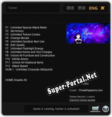 Eysan: Читы, Трейнер +13 [CheatHappens.com]