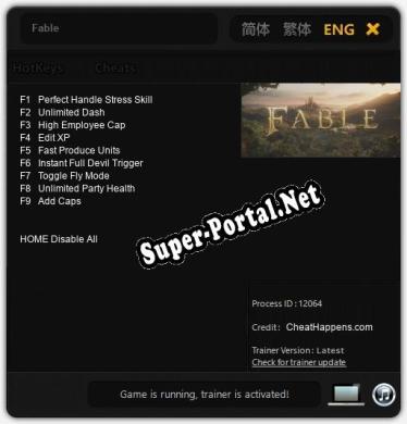 Fable: ТРЕЙНЕР И ЧИТЫ (V1.0.95)