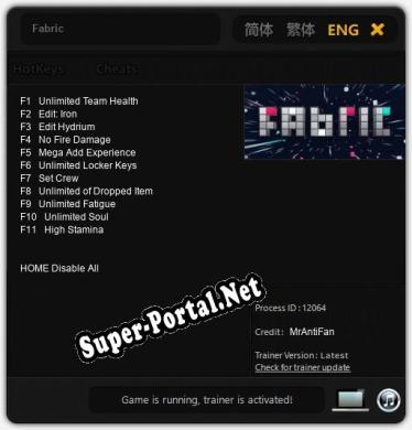 Fabric: Трейнер +11 [v1.9]