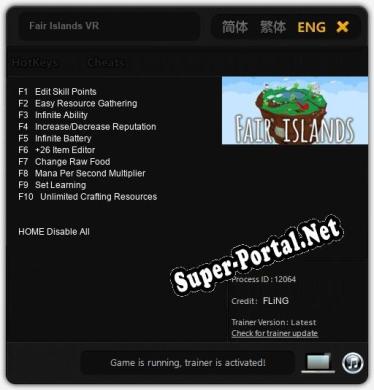Fair Islands VR: Трейнер +10 [v1.2]