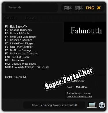 Falmouth: Трейнер +13 [v1.7]