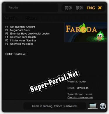 Faroda: Трейнер +6 [v1.9]