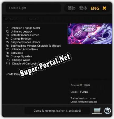 Feeble Light: ТРЕЙНЕР И ЧИТЫ (V1.0.5)