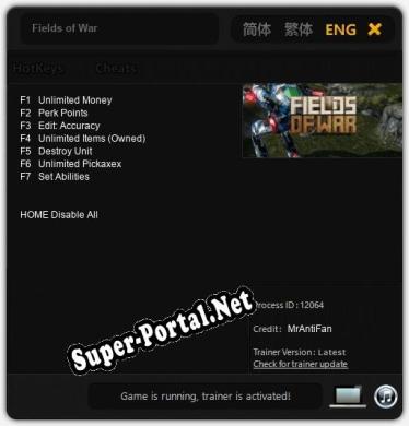 Fields of War: Читы, Трейнер +7 [MrAntiFan]