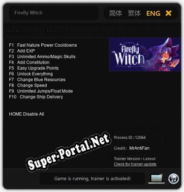 Трейнер для Firefly Witch [v1.0.1]