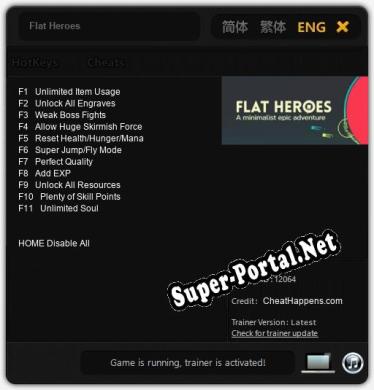 Flat Heroes: Читы, Трейнер +11 [CheatHappens.com]